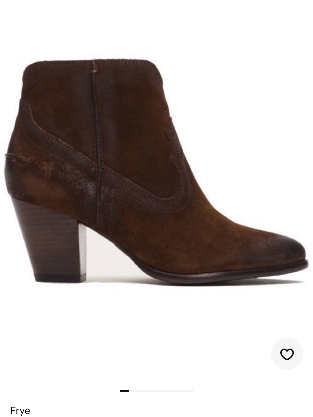 Frye Dark Brown Suede Ankle Booties size 7